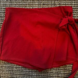 Iris Red Skort with Wrap Design